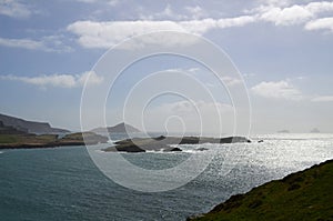 Sun Glistening Off the Water Around the Blasket Islands