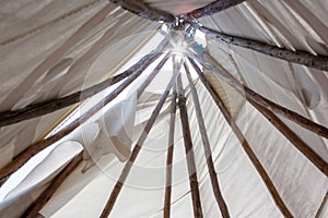 Sun glow in tepee