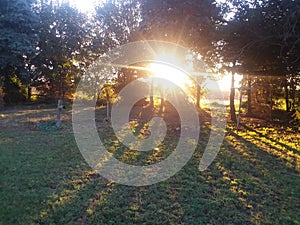 Sun going down in my backyard