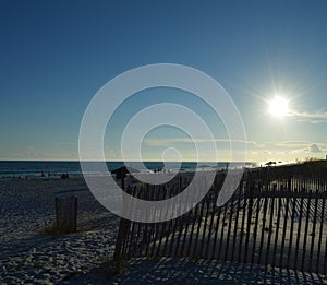 Sun Going Down Over Beach