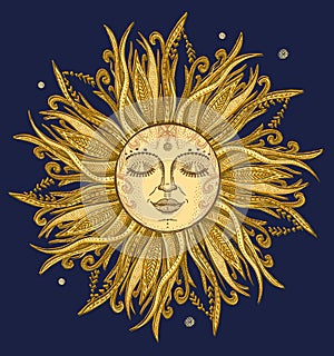 Sun graphic hand drawn sketch