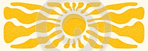 Sun groovy retro horizontal background vector illustration