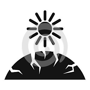 Sun ground drought icon, simple style
