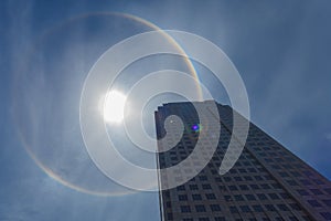 Sun Halo in Blue Sky