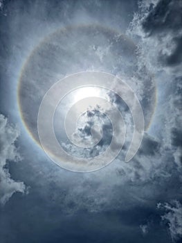 The sun halo with cloud