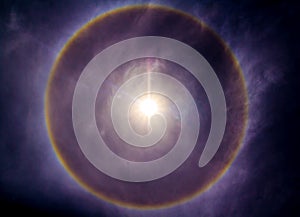 Sun halo phenomenon