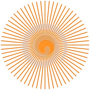 Sun happy minimalist illustration symmetrical Orange sunrays sunny