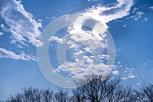 The sun has set behind a cloud illuminating it