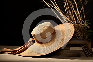 Sun hat and bamboo come together to evoke a sense of relaxation