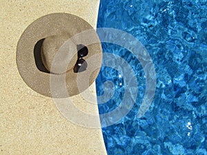 Sun Hat and Shades by the pool