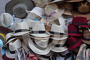 Sun hats for sale, Cartagena, Colombia