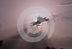 Sun hidden behind a cloud