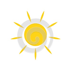 Sun icon on background for graphic and web design. Simple vector sign. Internet concept symbol for website button or