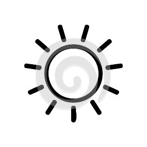 Sun icon. Brightness Icon. Intensity Setting. Vector Illustration