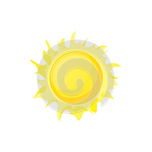 Sun icon in cartoon style