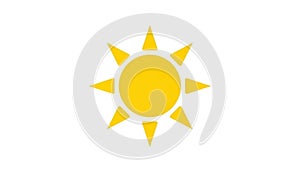 Sun icon with a central circle and eight symmetrical triangular rays on
