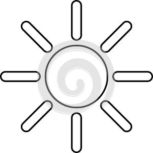 sun icon design, Line art style icon