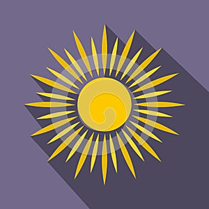 Sun icon, flat style