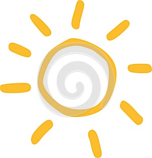 Sun icon hand drawn