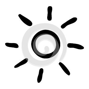 Sun icon isolated on white background. Vector illustration