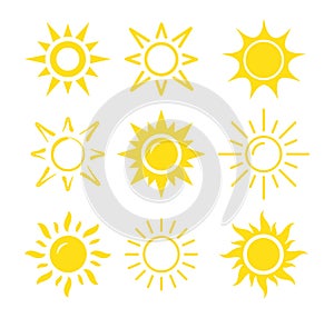 Sun icon set