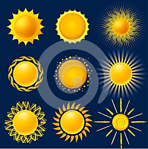 Sun icon set