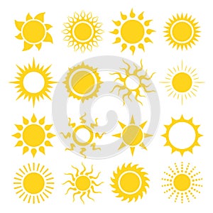 El sol conjunto compuesto por iconos 