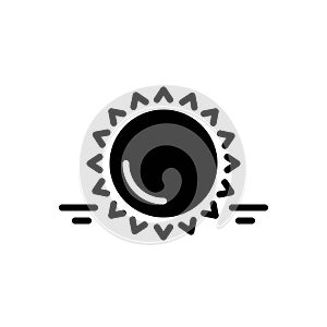 Black solid icon for Sun, summer and solar