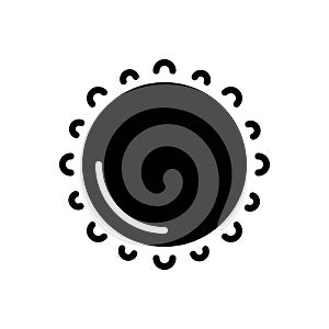 Black solid icon for Sun, summer and bright