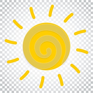 Sun icon vector illustration. Sun with ray symbol. Simple business concept pictogram on isolated background.