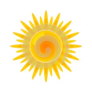 Sun icon for weather forecast. flat vector illustration isolated