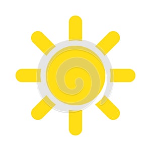 Sun icon. Weather icon for smartphone or can be used for other media. Yellow sun star icon Summer, sunlight, nature, sky.