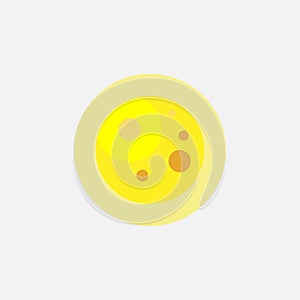 The sun icon, weather. Yellow silhouette. Vector