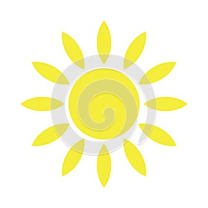 Sun icon. yellow sun vector. weather icon