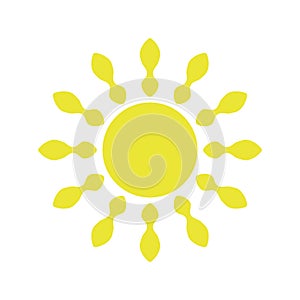 Sun icon. yellow sun vector. weather icon