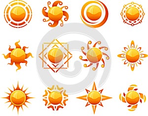 Sun icons set