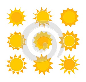 Sun icons design elements