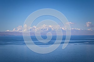 Sun Island - July 28, 2017: Panoramic view of lake Titicaca, Bolivia