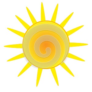 Sun isolated on the white background. Sun vector illustration