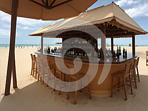Sun Kissed Beach Bar. AI generated