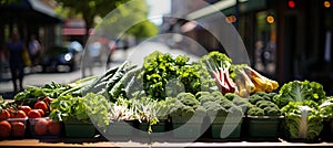 Sun kissed farmer s market with bountiful produce and artisanal goods for local businesses.