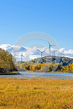 The Sun Lake autumn scenery