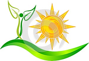 Sun leaf logo