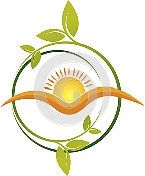 Sun leaf logo