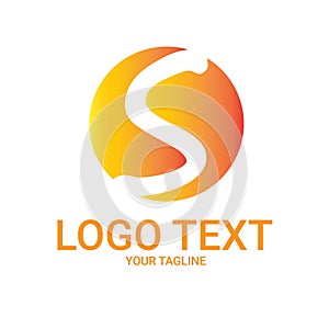 Sun Letter Logo Vector Template