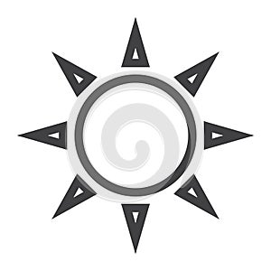 Sun line icon, weather and sunshine