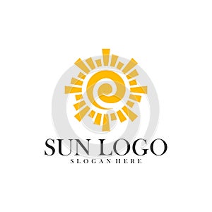 Sun logo design vector template, Icon symbol, Illustration