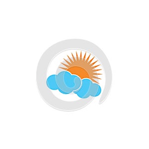 sun Logo Icon Vector with cloud