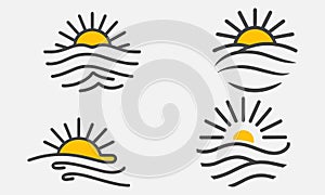 sun logo icon Vector Template design