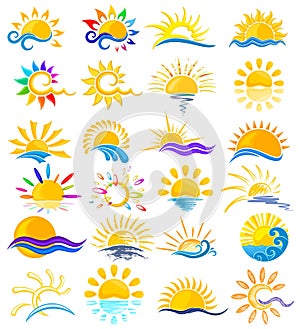 Sun Logos with sea.